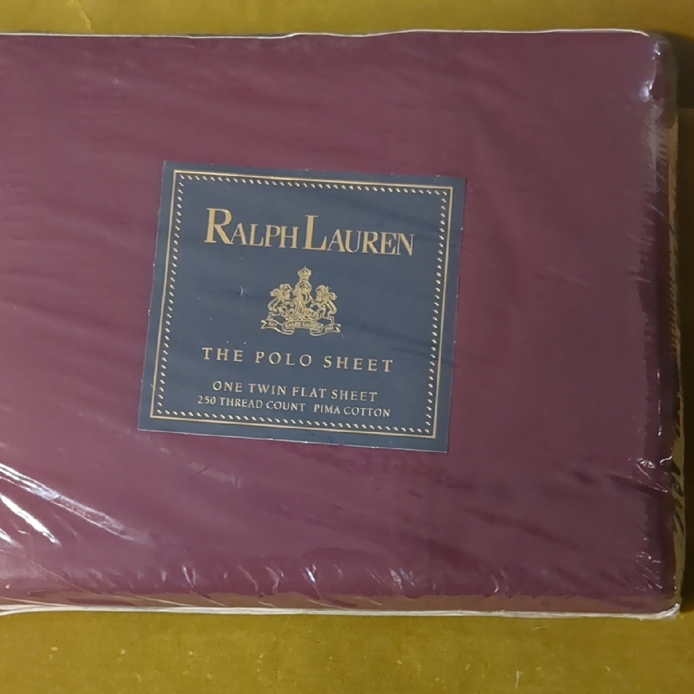 Ralph Lauren Purple Polo Sheet Set. Twin Size.